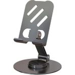 Misda Store Kaliteli Metal Stand Katlanabilir ve Ayarlanabilir 360 Derece Dönebilen Tablet Standı Telefon Tutucu Masa Üstü Gri Stant