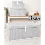 Misda Store Kapısı Çok Amaçlı Düzenleyici Kapaklı Sandık Tipi Kutu Hurç Organizer 3 Lü Set (Gri, Mega Plus 70 x 40 x 30)