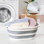 Misda Store LA-550 Katlanabilir Çamaşır Sepeti Akordiyon Katlanır Sele Sepet Silikon Çamaşır Sepeti 40 L