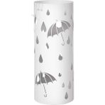 Misda Store LUC23W Şemsiye Standı, Metal Yuvarlak Şemsiye Ayağı, Su Toplama Kasesi Çıkarılabilir, Kancalı, 49 x Ø 19,5 Cm, Beyaz