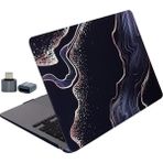 Misda Store MacBook Air 13 Inç Kılıf Touch Id Uyumlu M1/ıntel Sert Kapak Tpu Lazer Baskılı Mermer Desen Ince Hafif Koruma A2337 A2179 A1932 Siyah