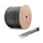 Misda Store Metre Dış Cephe Cat6 Kablo 50 Metre Siyah Ethernet Kablosu Dış Ortam