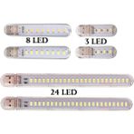 Misda Store Mini USB LED Lamba 3-8-24 LED 5730 Smd Kamp Stick LED (Beyaz, 24 Led)