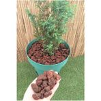 Misda Store Pomza Taşı 40 Lt 1-2 cm Dekoratif Pomza Taşı Kırmızı Pomza Tarım Pomzası Lav Taşı Cüruf Ponza