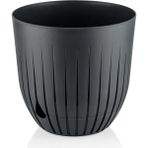 Misda Store Saksı Tabaklı Delikli Plastik Çiçek Saksısı (Gri, 2 Litre)