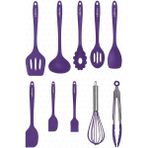 Misda Store Salvatore 10 Parça Mor Isıya Dayanıklı Yanmaz Yapışmaz Silikon Spatula Seti - VLT1156