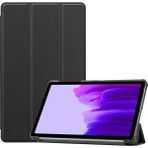 Misda Store Samsung Galaxy Tab S7 Fe T737 T733 T736 ile Uyumlu Tablet Kılıfı Smart Cover Uyku Modlu Standlı Arkası Sert Şeffaf Kapak - Siyah