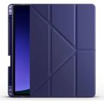 Misda Store Samsung Galaxy Tab S9 Fe ile Uyumlu Kılıf Tri Folding Silikon Kalem Bölmeli Katlanabilir Standlı Pu Deri Yumuşak Kapak, Tablet Kılıfı [kalem Alanı, Akıllı Kapak, Uyku Modlu] - Lacivert