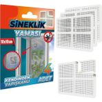 Misda Store Sineklik Yama Tamir Bandı, Kendinden Yapışkanlı, 4 Lü Paket, Sineklik Yaması, 10X10 cm