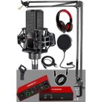 Misda Store Special Paket-3 Stüdyo Ekipmanları Ses Kartı Condenser Mikrofon Kulaklık Stand Full Set