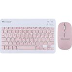 Misda Store Tablet ve Telefonlar Için Türkçe Q Bluetooth Klavye ve Mouse Set - Pembe AL3476
