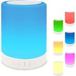 Misda Store Taşınabilir Bluetooth Hoparlör, Gece Yönlendirme Işığı, Gece Lambaları, Dokunmatik Gece Lambaları, Renkli Dış Mekan LED Lambası, Mp3 Müzik Çalar