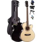 Misda Store XC-200NT Kesik Kasa Profesyonel Akustik Gitar 4/4 Yetişkin Üst Segment (Gigbag Çanta Tuner Capo Askı Pena)