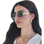 Mise Aksesuar Marry Gold Çerçeve Siyah Cam Güneş Gözlüğü - Siyah - Altın