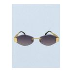 Mise Aksesuar Marry tasarım gold çerçeve siyah cam geometrik güneş gözlüğü unisex UV-400
