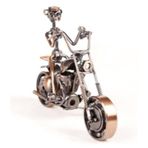 Misiny El Yapımı Büyük Boy Metal Motorsikletli Adam Maketi