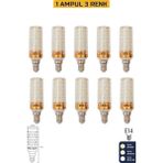 Mısır Şeffaf 10W Üç Renkli E14 LED Ampul ERD-306 - 10'lu
