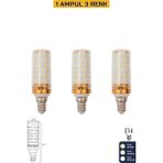 Mısır Şeffaf 10W Üç Renkli E14 LED Ampul ERD-306 - 3'lü