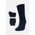 Mısırlı Erkek Merino Yünü Kışlık Tekli Lacivert Soket Ev Çorabı - M-6042-L