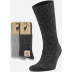 Mısırlı Unisex Alpaka Yünü 2 Çift Gri/antrasit Soket Çorap - Gri - Antrasit - 35 - 38