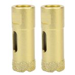 Miskall 2Pcs Diamond Hole Saw, 22mm Brazing Drill Bit Opener Drilling Marble Concrete Tools M14 for Glass Ceramic Marble Porcelain Tile Granite Quartz Gemstone