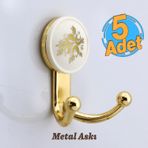 Misket 5 Adet Gold Vestiyer Dolap Askılık Askılığı Duvar Banyo Mutfak Elbise Kıyafet Askısı Altın