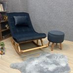 Miskin Puflu Sallanan Sandalye, Naturel Antrasit