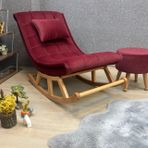 Miskin Puflu Sallanan Sandalye, Naturel Bordo