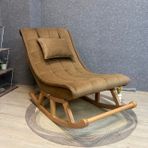 Miskin Sallanan Sandalye, Açık Kahve, Ahşap, Naturel Ayak
