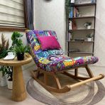 Miskin Sallanan Sandalye, Diego, Ahşap, Naturel Ayak