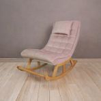 Miskin Sallanan Sandalye, Pembe, Ahşap, Naturel Ayak