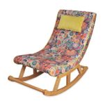 Miskin Sallanan Sandalye, Retro, Ahşap, Naturel Ayak