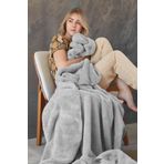 Mislina Home Deluxe Wellsoft Battaniye Açık Gri Çift Kişilik 200x220 cm