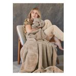 Mislina Home Deluxe Wellsoft Battaniye Bej Çift Kişilik 200x220 cm