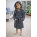Mislina Home Luna Soft Kız / Erkek Çocuk Kapşonlu Pamuklu Bornoz Peluş Sabahlık |5/6 Yaş Koyu Gri - 5 - 6 Yaş - Koyu Gri - Antrasit