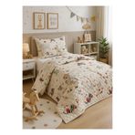 Mislina Home Safari Çocuk Genç Pike Yatak Örtüsü Takımı Hayvan Desen Kapitone Pamuklu 4 Mevsim |Çarşafsız 160x230