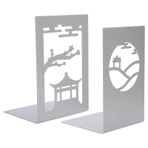 MISNODE 2 Adet Metal Kitap Ayracı, Kaymaz Kitap Ayracı Içi Boş Kitap Rafı Sahipleri Kitap Durdurucu Kitap Tutucu Masaüstü Kitaplık Kitap Bölücü Zanaat Malzemeleri Kitaplar, CD'ler Ofis(C)