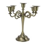MISNODE 5 Arms Vintage Şamdan Demir Mumluk, Mum Standı Dekoratif Mumluk Restoran Düğün Ev Dekor için(Bronz)