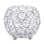 MISNODE Çay Işık Tutucu, Kristal Çay Işık Tutucu Cam Tealight Mumluk, Düğün Merkezleri Parti Ev Masa Dekoru için Kokulu Mum Standı (çap 10 cm-Gümüş)