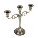 MISNODE Metal Mumluk 3 Arms Parlak Retro Zarif Yemek Masaları için Şamdan Tutucu Düğün Dekorasyon Ayağı Mumluklar Ev Dekor Hediyeler Retro Şamdan(Bronz)