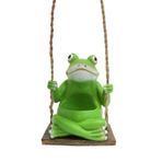 MISNODE Salıncak Tasarımı Asılı Ekici, Bitkiler için Plastik Saksı, Bonsai Yetiştiricileri için Eğlenceli Kurbağa Meditasyon Şekli Ekici Saksılar Etli, Masa için Balkon Kapı Pencere