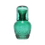 MISNODE Vintage komodin su sürahisi, komodin su sürahisi ve cam set, yatak odası için, komodin, cam ağız suyu şişesi, meyve suyu sürahisi (#3)
