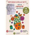 Mişomi Atölye Saksıda Çiçek Boyama & Kolaj Seti | 20+ Hazır Kesilmiş Kalın Kağıt Parça