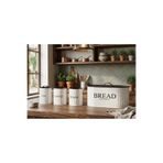 misra home collection 4'lü Ekmeklik Seti Metal Kapak Çay Kahve Şekerlik Tezgah Üstü Dolap İçi Organizer Sİyah Beyaz