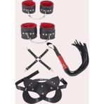 Miss 4'lü Kol Bacak Kırbaç Maske Deri Aksesuar Set