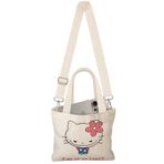 Miss Adola Çocuklar için sevimli Mini Tuval Tote Çanta - Küçük Çantalar Boyutu 8 '' × 6 '' Manyetik Toka Kadın Kız Bez Pamuk, Beyaz Kedi, One Size
