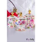 Miss Betty Rose Deluxe Emaye 3'lü Kavanoz Set - Beyaz - 1500 ml