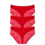 Miss Blue Moon Yüksek Bel Dantelli Bato Yılbaşı Özel Koleksiyon Kırmızı Külot 3'lü 555 Kırmızı-5660 XL