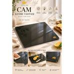 Miss Clean Cam Kesme Tahtası Şeffaf Füme Renk Temperli Cam Isıya Dayanıklı Kırılmaya Dayanıklı 25*35 Cm