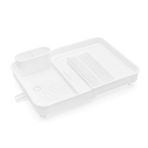 Miss Collection Açılır Kapanır Bulaşıklık Tabaklık, Su Tahliye Oluklu ve Çatal Bıçak Kurutmalıklı-Modern Tasarım Plastik (Beyaz)